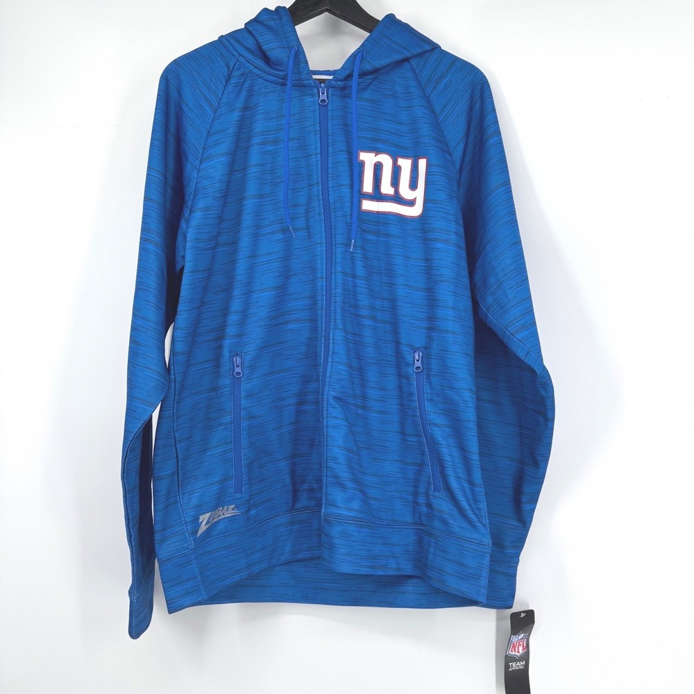 NEW NFL Team Apparel New York Giants Zubaz Blue Camo Full Zip Hoodie Medium NWT